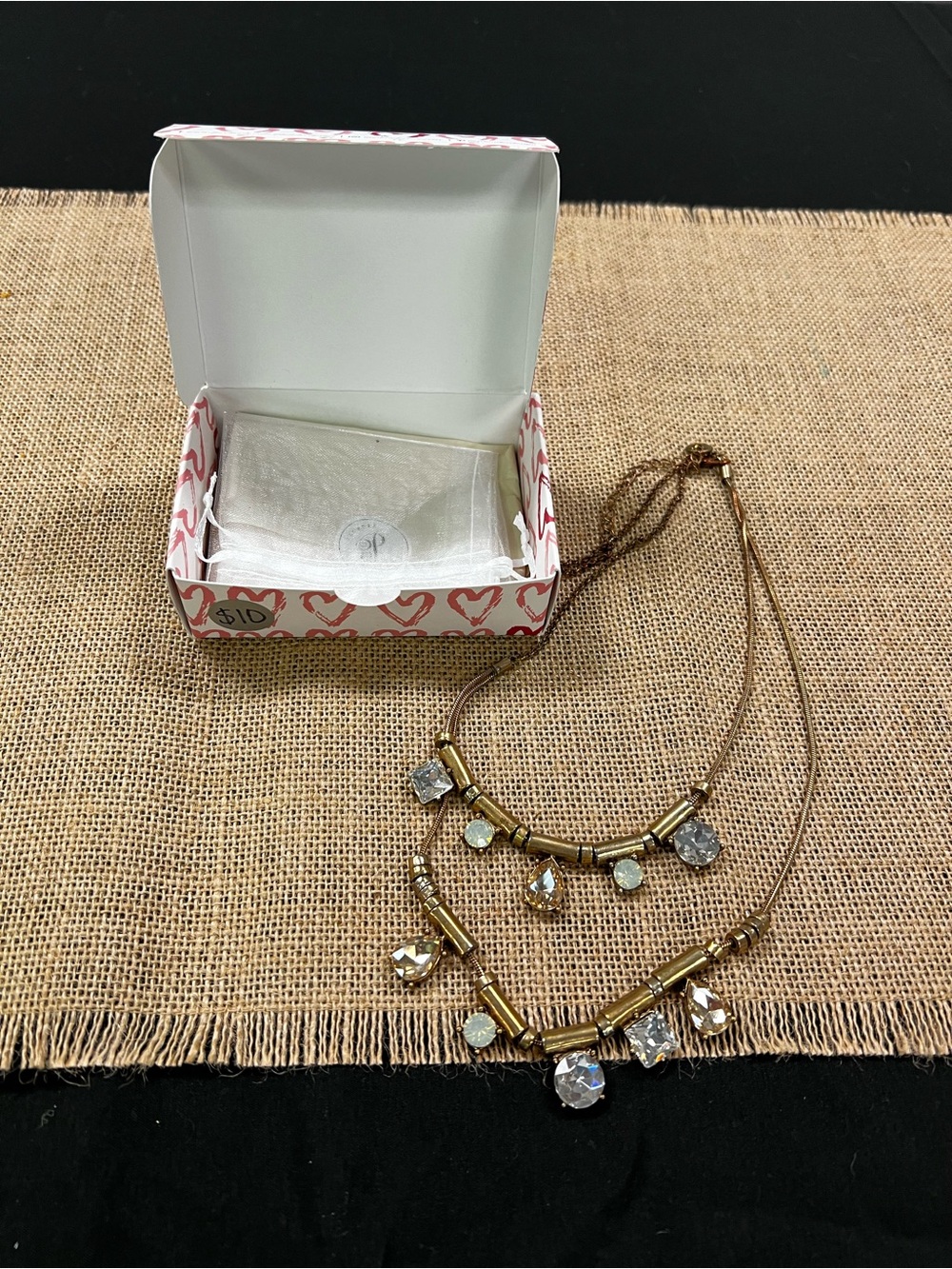 Plunder Gold-Tone Crystal & Opal Necklace